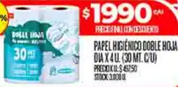 Supermercados DIA Dia higiénico papel doble hoja oferta
