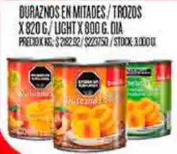 Supermercados DIA Dia duraznos en mitades/trozos oferta