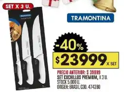 Coto Tramontina set cuchillos premium oferta