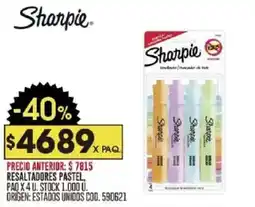 Coto Sharpie resaltadores pastel oferta