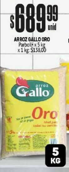 Makro Arroz gallo 5kg oferta