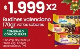 Changomas Budines valenciano varios sabores oferta