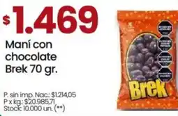 Changomas Brek maní con chocolate oferta