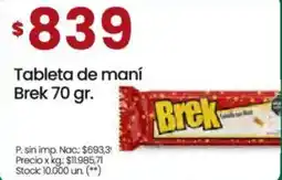 Changomas Brek tableta de maní oferta