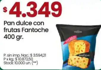 Fantoche pan dulce con frutas