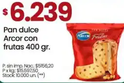 Changomas Arcor pan dulce con frutas oferta