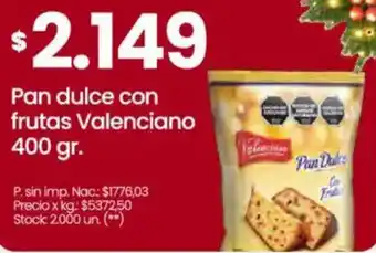 Valenciano pan dulce con frutas