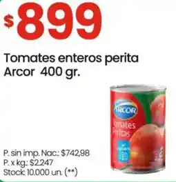 Changomas Arcor tomates enteros perita oferta