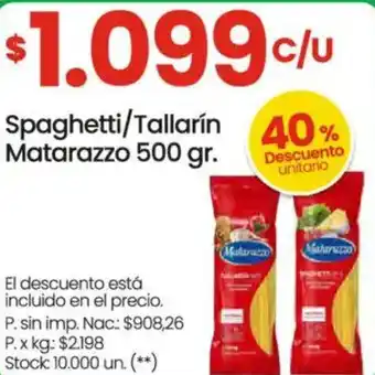 Changomas Matarazzo spaghetti/tallarín oferta