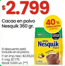 Changomas Nesquik cacao en polvo oferta