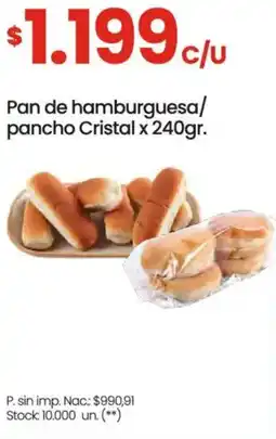 Changomas Cristal pan de hamburguesa/ pancho oferta