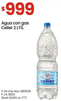Changomas Celier agua con gas oferta