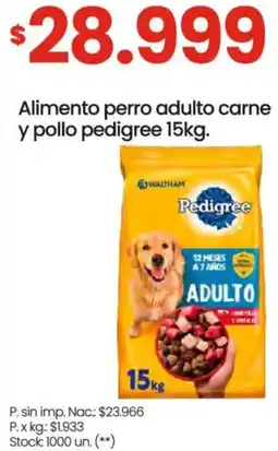 Changomas Pedigree alimento perro adulto carne y pollo oferta