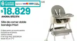 Changomas Priori silla de comer doble bandeja oferta