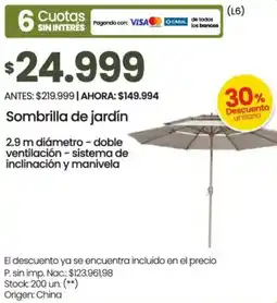 Changomas Sombrilla de jardín oferta