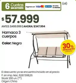 Changomas Hamaca 3 cuerpos oferta