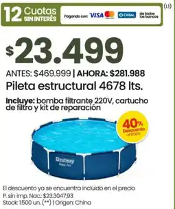 Changomas Bestway Pileta estructural oferta