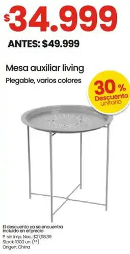 Changomas Mesa auxiliar living oferta