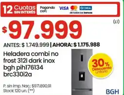 Changomas bgh Heladera combi no frost oferta