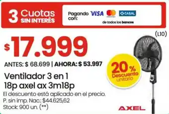 Changomas Ventilador 3 en 1 oferta