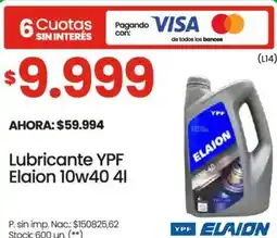 Changomas Elaion lubricante YPF 10w40 41 oferta