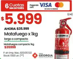 Changomas Georgia matafuego oferta