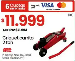 Changomas Criquet carrito 2 ton oferta