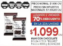 Carrefour Bulnez maní con chocolate bolsa oferta