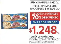 Carrefour Georgalos turrón de maní blando flow pack oferta