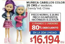 Carrefour Muñeca cabellos color oferta