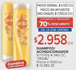 Carrefour Sedal shampoo/acondicionador v/tipos oferta