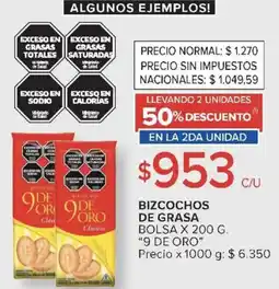 Carrefour 9 de oro bizcochos de grasa bolsa oferta