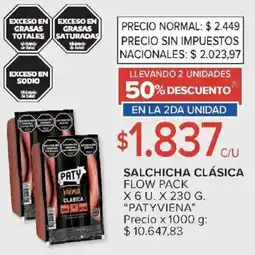 Carrefour Patyviena salchicha clásica flow pack oferta