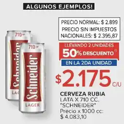 Carrefour Schneider cerveza rubia lata oferta
