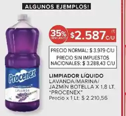 Carrefour Procenex limpiador líquido lavanda/marina/ jazmin botella oferta