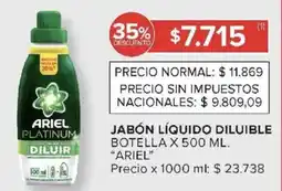 Carrefour Ariel jabón líquido diluible botella oferta
