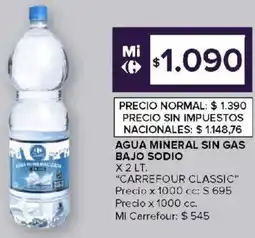 Carrefour Carrefour classic agua mineral sin gas bajo sodio oferta