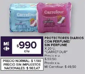 Carrefour Carrefour protectores diarios con perfume/ sin perfume oferta
