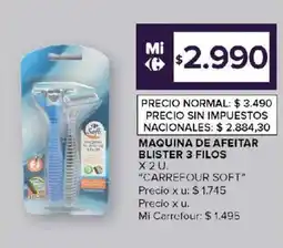 Carrefour Carrefour Soft maquina de afeitar blister 3 filos oferta