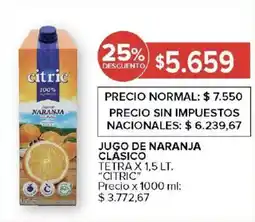 Carrefour Citric jugo de naranja clasico oferta