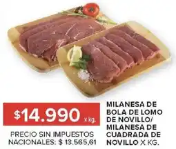 Carrefour Milanesa de bola de lomo de novillo/ milanesa de cuadrada de novillo oferta