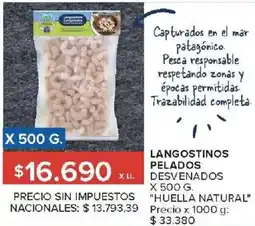 Carrefour Huella natural langostinos pelados desvenados oferta