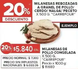 Carrefour Carrefour milanesas de pollo congelada oferta