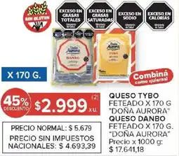 Carrefour Doña aurora queso tybo feteado oferta