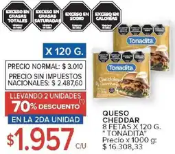 Carrefour Tonadita queso cheddar 8 fetas oferta