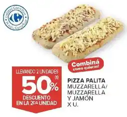 Carrefour Pizza palita muzzarella/ muzzarella y jamón oferta