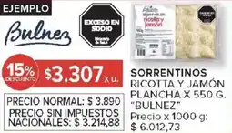 Carrefour Bulnez ricotta y jamón plancha oferta