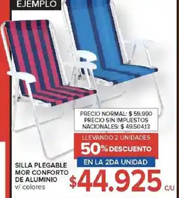 Carrefour Silla plegable mor conforto de aluminio v/ colores oferta