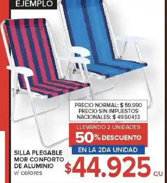 Carrefour Silla plegable mor conforto de aluminio v/ colores oferta