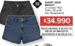 Carrefour Tex short jean básico oferta